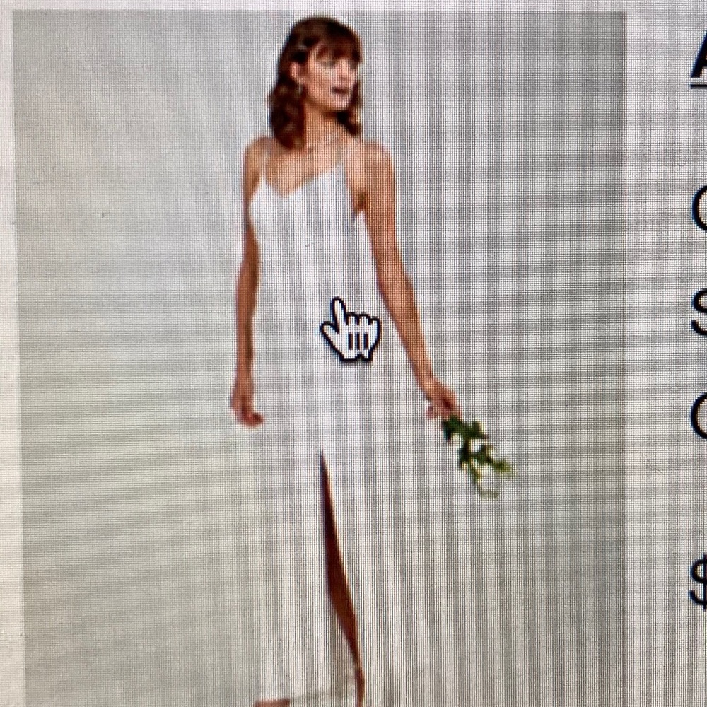 Ivory gown.